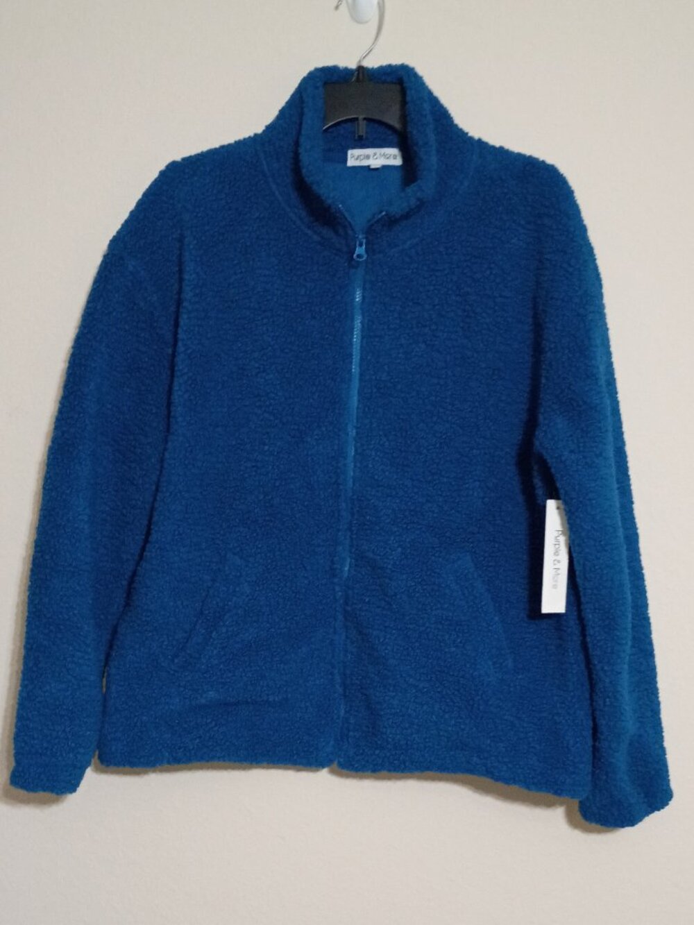 NWT Women's Purple & More Blue Furry Zip up jacket Size M
